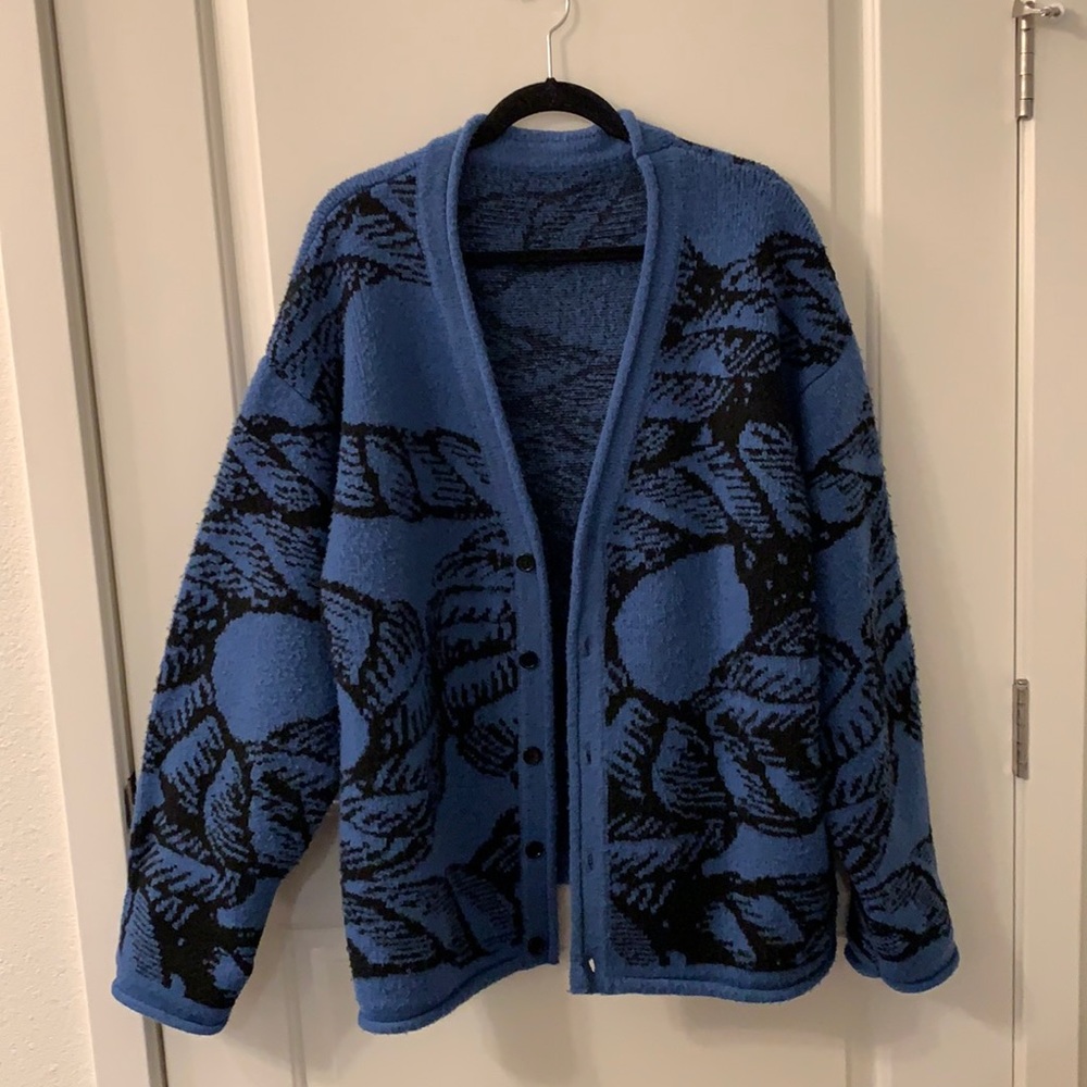 designer Blue wool sweater